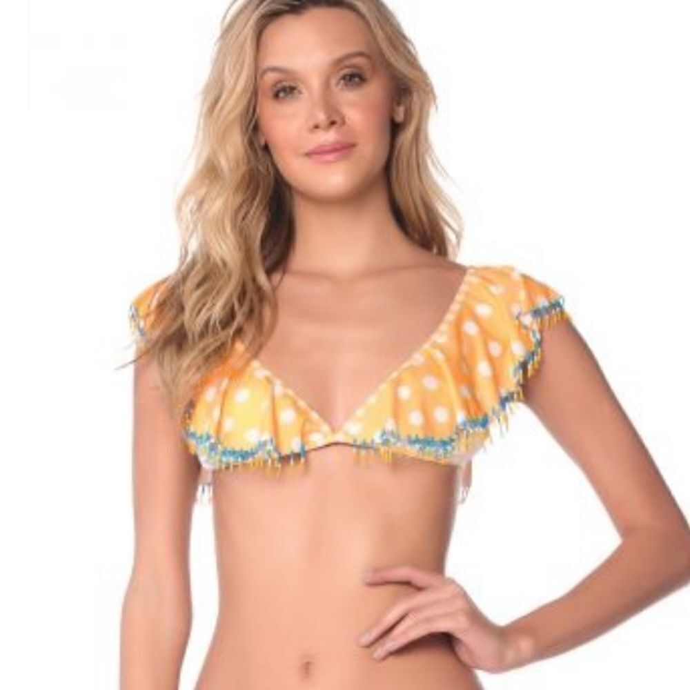NWT Palmacea Tropical Dots bikini top. Medium